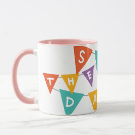"Happy Birthday" Colorful Bunting Pink Two-Tone Tasse