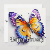 Happy Birthday Colorful Butterfly Artwork (Vorne/Hinten)