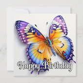 Happy Birthday Colorful Butterfly Artwork (Vorderseite)