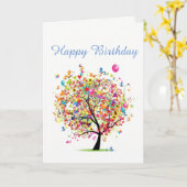 Happy Birthday Colorful Card Karte (Gelbe Blume)