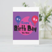 Happy Birthday – Colorful Celebration Party Design Dankeskarte (Stehend Vorderseite)