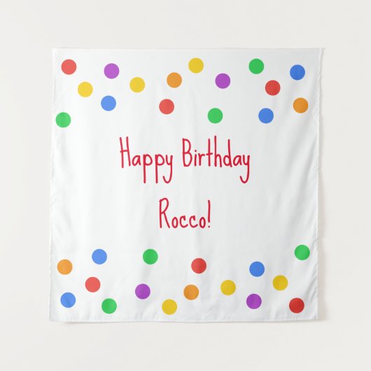 Happy Birthday Colorful Confetti Party Wandteppich (Vorderseite)