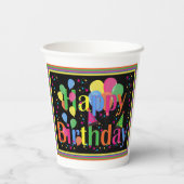 Happy Birthday Colorful Pappbecher (Rückseite)