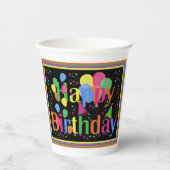 Happy Birthday Colorful Pappbecher (Vorderseite)