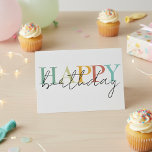 Happy Birthday Colorful Simple Karte<br><div class="desc">Dieses Design kann durch Auswahl der Option Design bearbeiten personalisiert werden. Sie können auch auf andere Gegenstände übertragen. Kontaktieren Sie mich unter colorflowcreations@gmail.com oder nutzen Sie die Chat-Option oben auf der Seite, wenn Sie dieses Design auf einem anderen Produkt haben möchten oder Hilfe benötigen. Sehen Sie mehr von meinen Designs...</div>