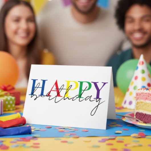 Happy Birthday Colorful Simple Karte
