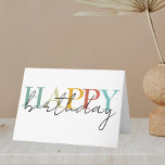Happy Birthday Colorful Simple Karte<br><div class="desc">Dieses Design kann durch Auswahl der Option Design bearbeiten personalisiert werden. Sie können auch auf andere Gegenstände übertragen. Kontaktieren Sie mich unter colorflowcreations@gmail.com oder nutzen Sie die Chat-Option oben auf der Seite, wenn Sie dieses Design auf einem anderen Produkt haben möchten oder Hilfe benötigen. Sehen Sie mehr von meinen Designs...</div>