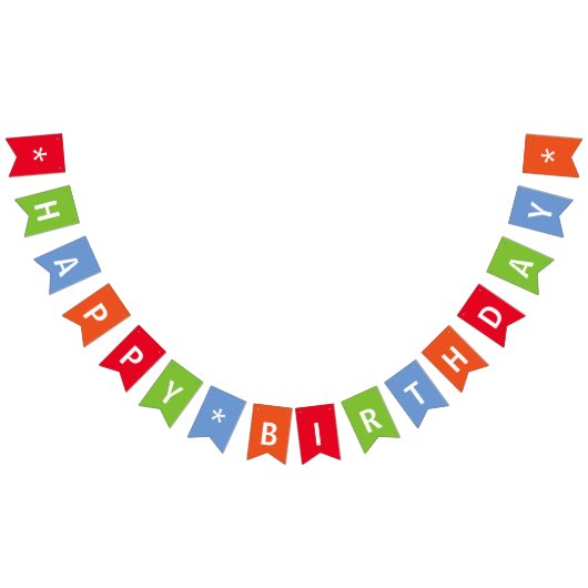 Happy Birthday Colorful Wimpelkette (Alle)