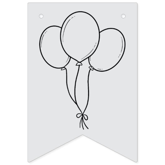 Happy Birthday Coloring Banner Balloons, Hut, Kuch (Erste Fahne)