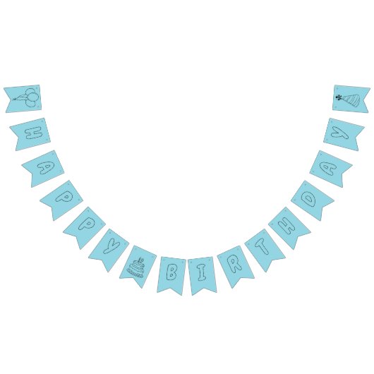 Happy Birthday Coloring Banner Balloons, Hut, Kuch (Alle)