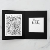Happy Birthday Coloring Card Blume Design Karte (Innenseite)