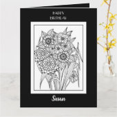 Happy Birthday Coloring Card Blume Design Karte (Gelbe Blume)