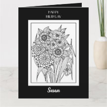 Happy Birthday Coloring Card Blume Design