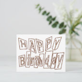 Happy Birthday Coloring Plate Postcard Postkarte (Stehend Vorderseite)