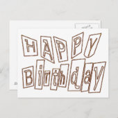 Happy Birthday Coloring Plate Postcard Postkarte (Vorne/Hinten)