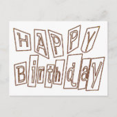 Happy Birthday Coloring Plate Postcard Postkarte (Vorderseite)