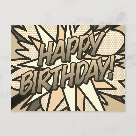 HAPPY BIRTHDAY Comic Book Pop Art Vintage Postkarte (Vorderseite)