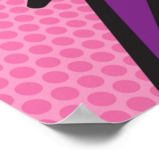 HAPPY BIRTHDAY Comic Pop Rosa Poster (Ecke)