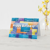 Happy Birthday Computer Geek Karte (Gelbe Blume)