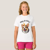 Happy Birthday cone Corgi T-Shirt (Vorne ganz)
