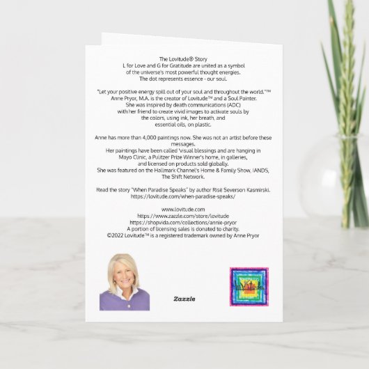 Happy Birthday Cone Lovitude Blank Note Card Dankeskarte (Rückseite)