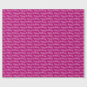Happy Birthday Confetti auf Pink Geschenkpapier (Flach)