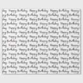Happy Birthday Confetti auf Weiß Geschenkpapier (Flach)