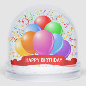 Happy Birthday Confetti Balloons Schneekugeln (Vorderseite)