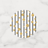 Happy Birthday Confetti - Black Stripe Gold Glitze Konfetti (Klein Vorderseite)