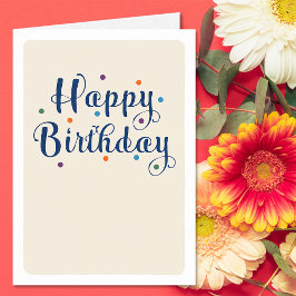 Happy Birthday Confetti Blank Card Karte