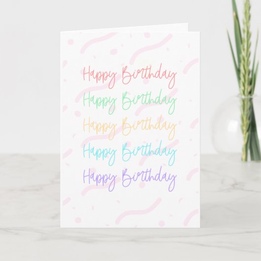 Happy Birthday Confetti Card Karte (Vorderseite)