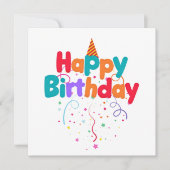 Happy Birthday Confetti Einladung (Vorderseite)
