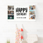 Happy Birthday Confetti Foto Collage Party Banner (Insitu)