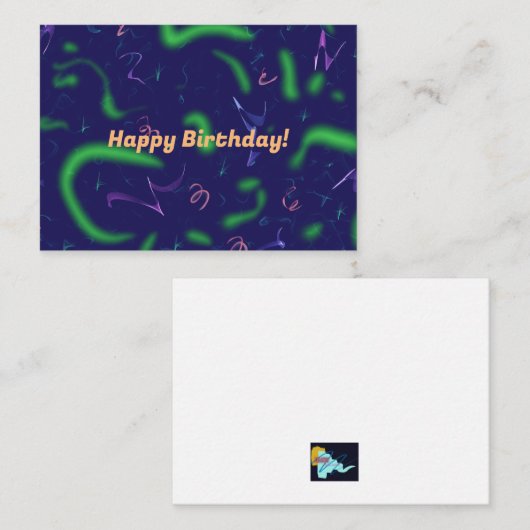 Happy Birthday Confetti Mitteilungskarte (Vorne/Hinten)