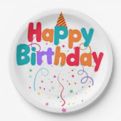 Happy Birthday Confetti Pappteller (Vorderseite)