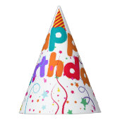 Happy Birthday Confetti Partyhütchen (Vorderseite)