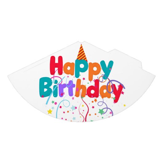 Happy Birthday Confetti Partyhütchen (Vorderseite)