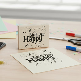 Happy Birthday Confetti Rubber Briefmarke Gummistempel