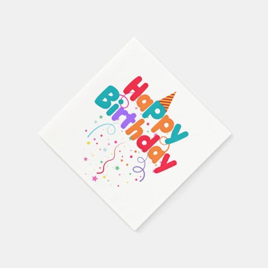 Happy Birthday Confetti Serviette (Ecke)