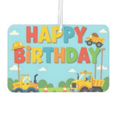 Happy birthday construction builder theme autolufterfrischer (Rückseite)