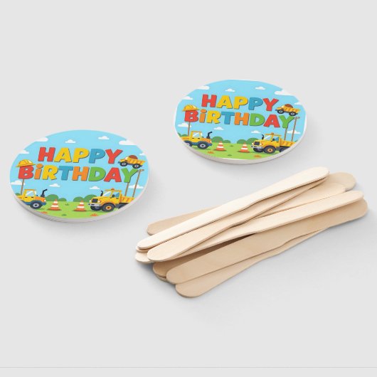 Happy birthday construction builder theme fächer (Non-assembled)