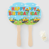 Happy birthday construction builder theme fächer (Vorne und Hinten)