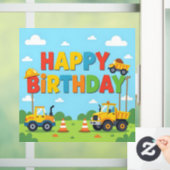 Happy birthday construction builder theme fensteraufkleber (Zuhause)