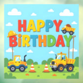 Happy birthday construction builder theme fensteraufkleber (Blatt 3)