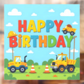 Happy birthday construction builder theme fensteraufkleber (Blatt 2)