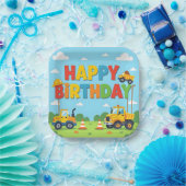 Happy birthday construction builder theme pappteller (Party)