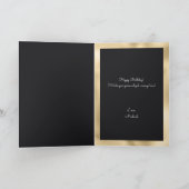 Happy Birthday Cool Black Balloon Gold Typografie Karte (Innenseite)