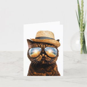 Happy Birthday Cool Cat mit Sonnenbrille und Hut Feiertagskarte