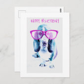 Happy Birthday Cool Doggy Card Postkarte (Vorne/Hinten)