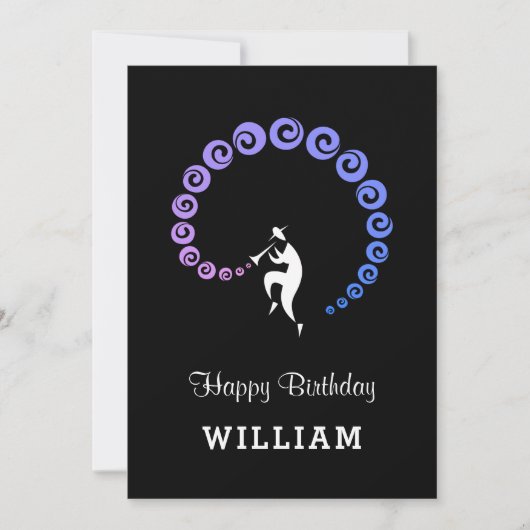 Happy Birthday Cool Jazz Musiker Blue Lilac Card (Vorderseite)